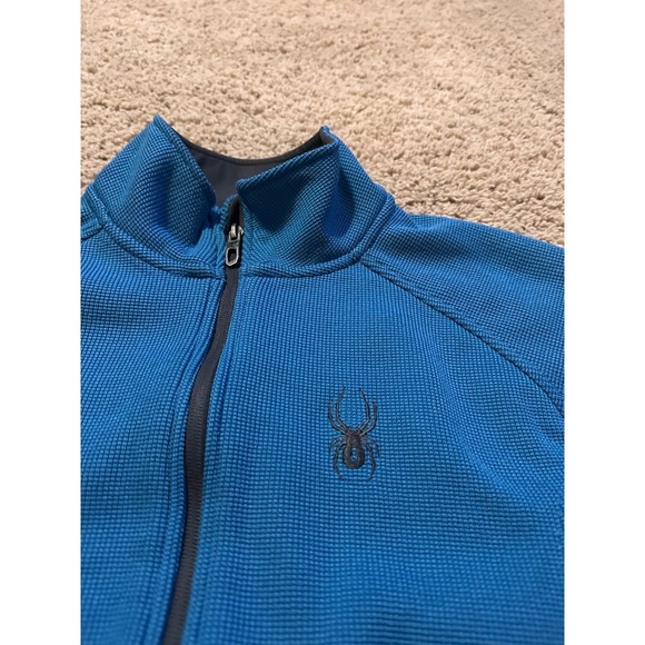 Men's  SPYDER JACKET blue  & grey logo 1/2 zip up with zip pockets  Size medium - Picture 1 of 5